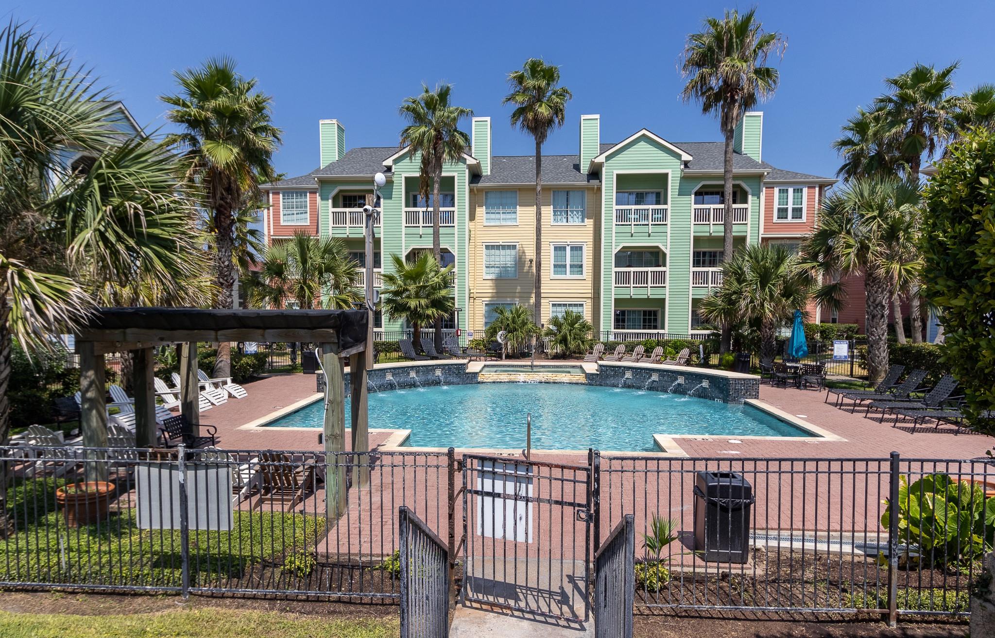 7000 Seawall Blvd Unit 114 Galveston TX — The Dawn Seawall Vacation Rental Condo Pool Views