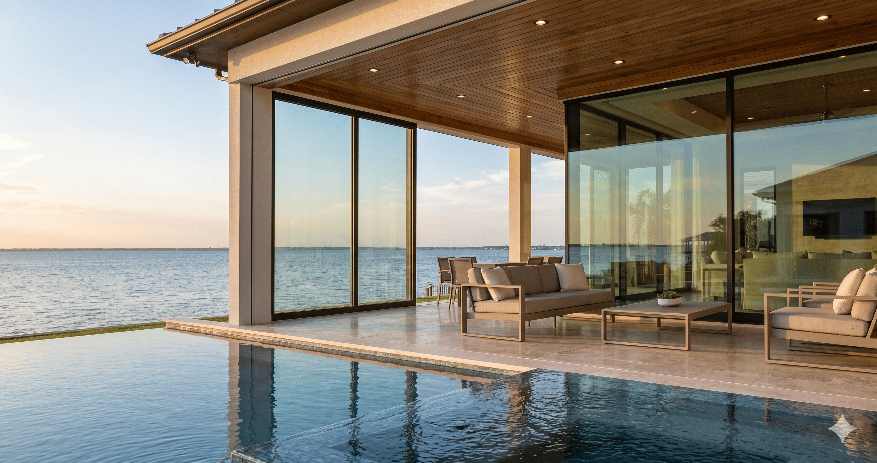 Architecture of a luxury waterfront estate in League City TX